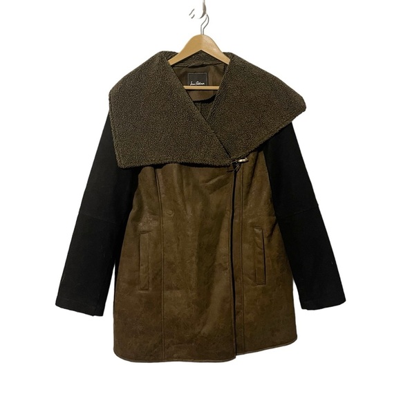Sam Edelman Metal Clasp Closure Brown Suede-Like Fur Lined Coat Jacket - Picture 1 of 7